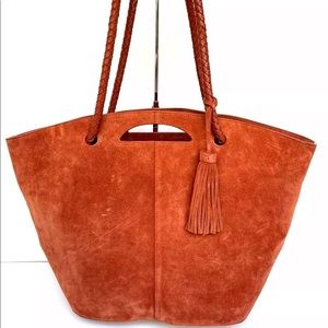 Neely & Chloe Burch Market Tote Suede Orange Oprah’s Favorite Handbag